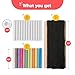 Kedudes Dustless Chalk with Eraser, 24pk - 12 Colored Chalkboard Chalks and 12 White Chalk for Chalkboard and Board Erasers Set - Blackboard Chalks and Eraser with Wooden Handle