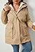 Geschallino Women's Plus Size 3 in 1 Parka Coat Zip Detachable Warm Fleece Lined Outwear with Waist Drawstring 7619 Beige 2X