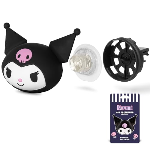Image of Sanrio Kuromi Car Air Freshener for Cars Trucks SUVs, Hello Kitty and Friends Cute Car Accessories for Women Car Decor Hello Kitty Car Accessories, Replaceable Scent Pods - Midnight Lavender Scent