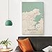 ZJLAMZ Santander Spain Map Poster Vintage Print Art Wall Decoration Poster Family Bar Restaurant Garage Cafe Art Sign Gift Unframe 12x18inch(30x45cm)