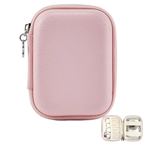 KEWUF Etui na aparat, etui na aparat dla dzieci, twardy futerał EVA na aparat, odpowiedni do kompaktowego aparatu cyfrowego, pudełko na kartę SD(różowy)