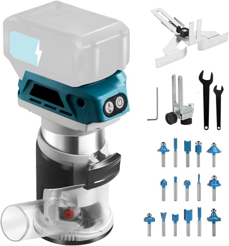 Akku Oberfräse kompatibel mit Makita 18V Akku, 800W Oberfräse Trimmer