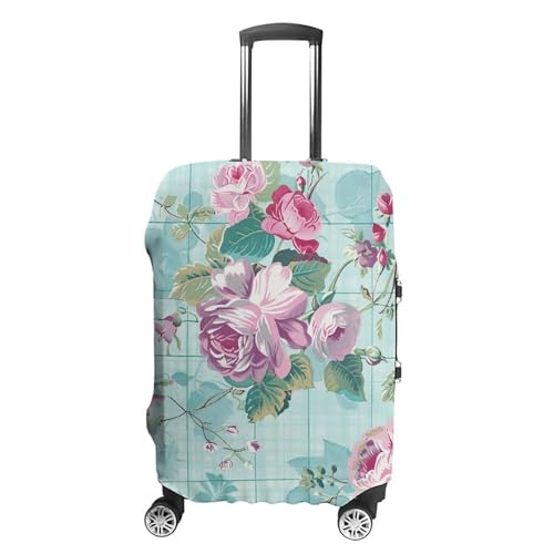 Travel Luggage Cover Elastic Suitcase Cover Chic Floral Pattern Luggage Cover Anti-Scratch Suitcase Protector Washable Dustproof Baggage Cover Fits 18-32 Inch Luggages M