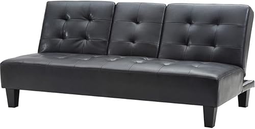 Glory Furniture Sofá cama de piel sintética Richie en color negro