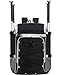 FOKDUVB Baseball Softball Catchers Gear Bag for Helmet Chest Protector Leg Guards Cleats Large Baseball Softball Bat Backpack for Boys Girls Catchers Equipment Bag for Youth Adult Black Gray Solid