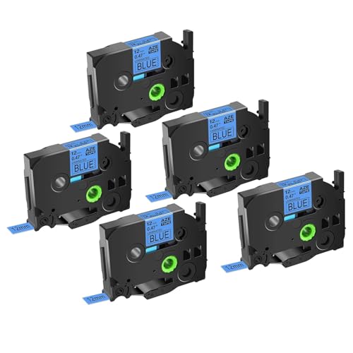 �݊���������܂�PT-H110���x���v�����^�[�ɑΉ� | 5/10PK 6-24mm ���~�l�[�g���x���e�[�v (TZ/TZe-231/241 �̑�֕i) �}���`�T�C�Y�}�[�L���O�p(5PK Black on Blue,24mm)