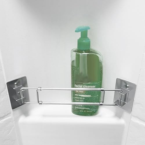 Image of 1 Pack RV Bathroom Corner Storage Bar Camper Travel Trailer Corner Storage Bar RV Accessories for Inside Shower Corner Storage Bar
