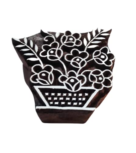 Colam & Butter Fly Wooden Printing Block Stamp Fabric Carved Wooden Printing Block Set of 4 Piece Handmade Block