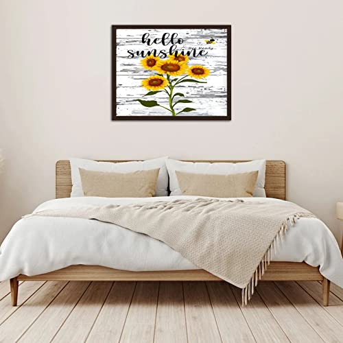 Panneau en bois Hello Sunshine 40x50 cm pour decoration murale - 4