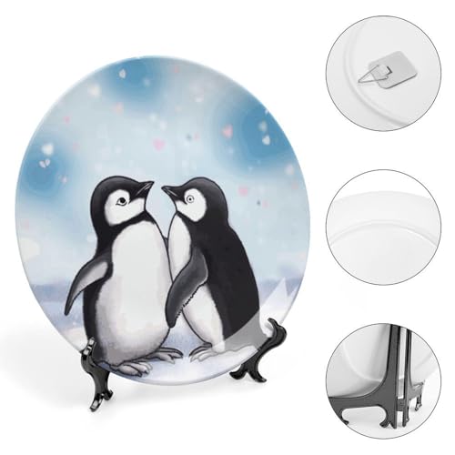 Plato decorativo I Love Penguins Bone China 6 in miniatura 4