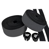 LUMITERRA Fahrrad Lenkerband, 200cm Schwarz Eva Lenkerbänder, Rutschfest und Stoßdämpfend Lenkerband,Weich, Elastisch und Robust Extra Griffig, für MTB Rennrad und Urban Cycling Inkl