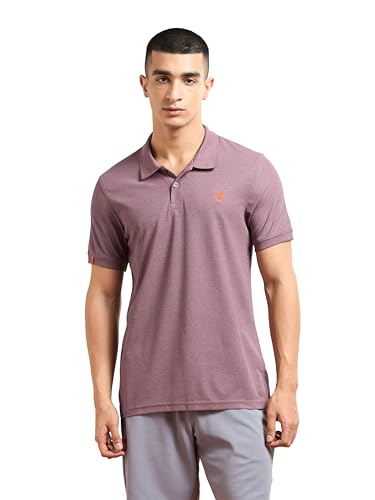 Image of TECHNOSPORT Mens Slim Fit Self-Design Half Sleeve Polo T-Shirt for with Matpiq for Sports and Regular Uses