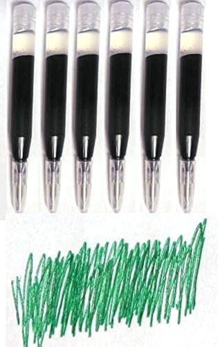 6 Genuine Intrepid Gel Ink Rollerball Refill for Sheaffer ion, Cross ion, Roadster, Vice, Penatia, Gelicious, and Matrix Pens (Bulk Packed) (Green)