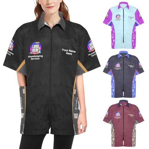 Custom Cleaning Staff Uniform – Waterproof Smock with Team Logo & Name for Housekeeping, Maid Service, or Janitorial Work