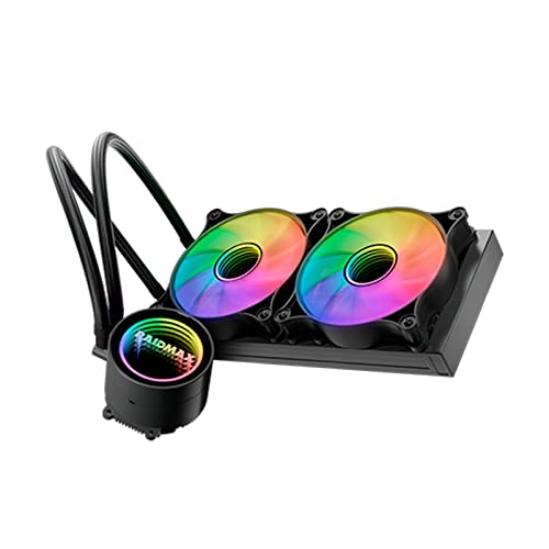 Raidmax Liquid Cooler 240mm AIO Water Cooling System with 2 PWM ARGB Light Fans 12V Compatible with Intel i5, i7, i9 and AMD ryzen CPU Socket