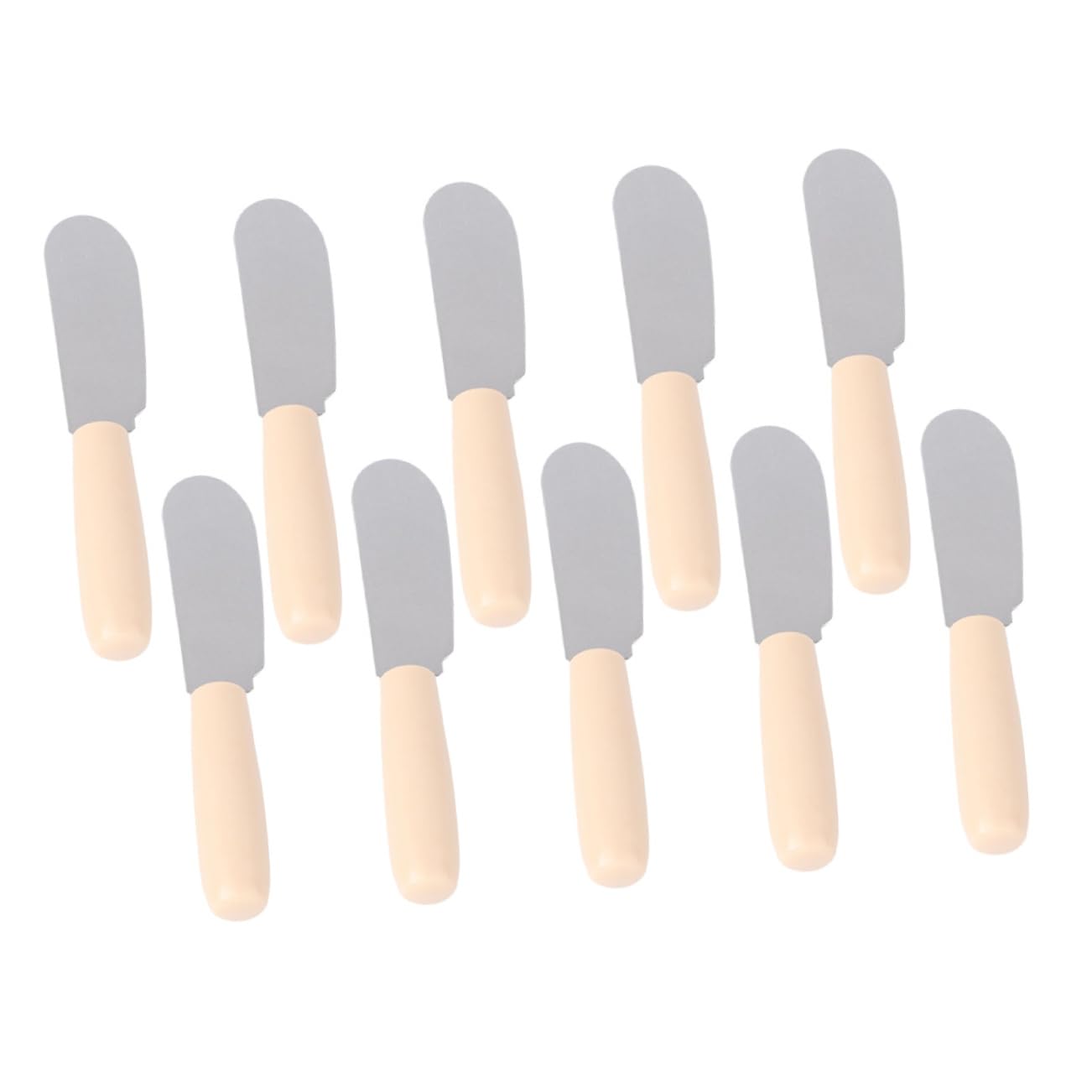 MOLUCKFU Stainless Steel Butter Knife Set Plastic Handle 16-piece Assortment for Baking Spreading Cooking