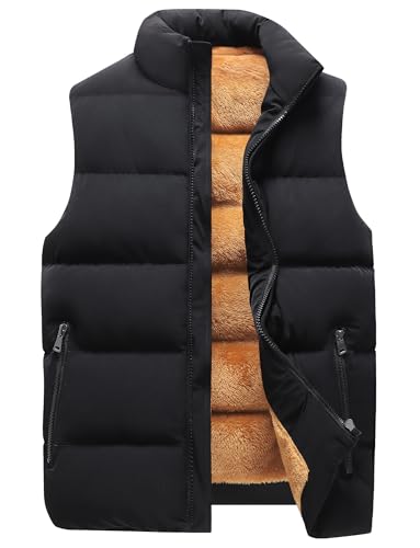 AIEOE Herren Steppweste Gefüttert Warm Weste Herbst Winter...