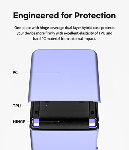 Goospery Fard Case Compatible With Galaxy Z Flip 4 Case With Hinge Coverage, Dual Layered Ultimate Slim Velvet-Like Matte Finish Soft Feeling Coated Tpu Bumper & Hard Pc Back Cover - Lailac Purple #TOP3