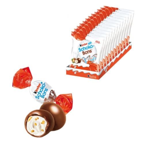 iChuches - SchokoBons 12 bolsas de 46 g Chocolate con leche relleno de crema láctea y trocitos de avellana, mini huevos envueltos individualmente, pack 12 bolsas x 46 g (552 g)
