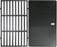 Heimlyn 7638 Gusseisen Grillrost & Grillplatte Set 44,5 x 30cm für Weber Spirit 300 Serie Spirit E-310/E-320/E-330/S-310 und GS4 Spirit II Modelle (nur mit vorderen Bedienknöpfen), Spirit 700, 2 Stück