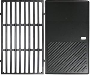 Heimlyn 7638 Gusseisen Grillrost & Grillplatte Set 44, 5 x 30cm für Weber Spirit 300 Serie Spirit E-310/E-320/E-330/S-310 und GS4 Spirit II Modelle (nur mit vorderen Bedienknöpfen), Spirit 700, 2 Stück