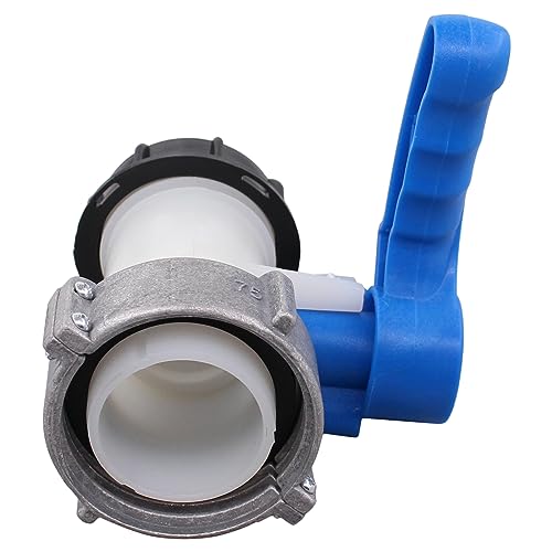 IBC Adapter DN50 75cm zu S60x6 IBC Tankadapter DN 50 Auslass Regelventil Absperrklappe Kugelhahn Wassertank Klappenhahn Regentonne Auslaufhahn Ventil Gartenhahn Ablaufadapter für IBC Regenwassertank