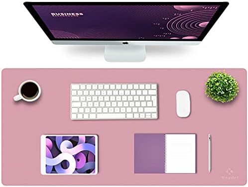 Knodel Desk Pad, Office Desk Mat, 43cm x 90cm PU Leather Desk Blotter, Laptop Desk Mat, Waterproof Desk Writing Pad for Office and Home, Dual-Sided (Green)