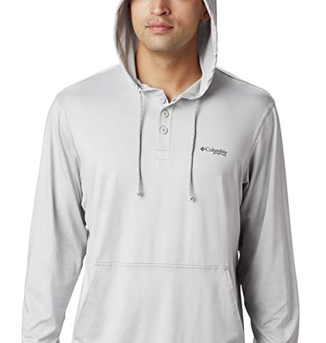 Columbia Men's Slack Tide Henley Hoodie, Cool Grey Heather, Small #TOP2