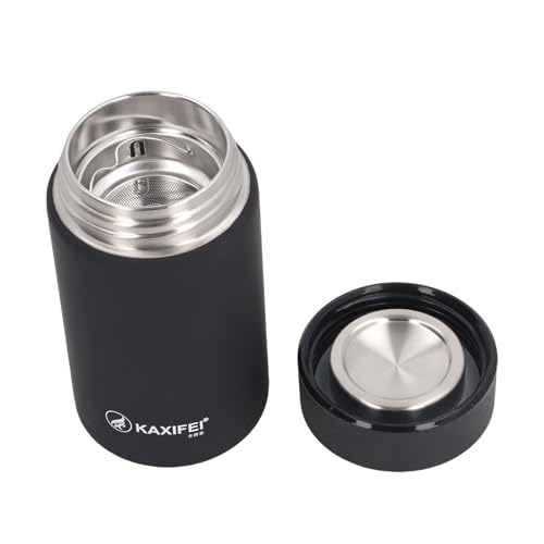 380ML Thermal Cup, Stainless Steel Vacuum Thermal Insulated Travel Mug Bottle Flask Coffee Cup Temperature Retaining up to 10 hours (black)