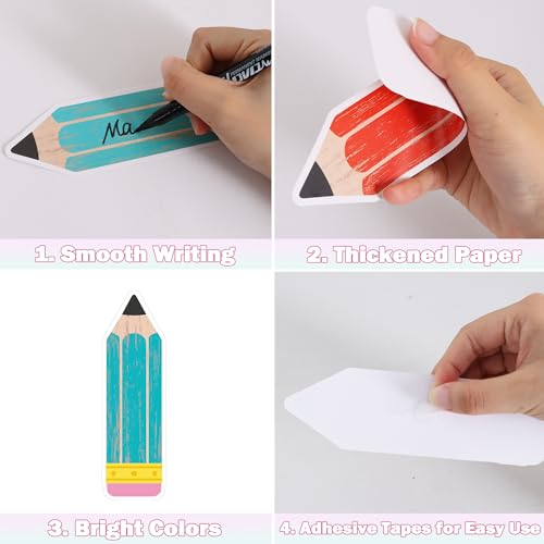 Image of Vuzvuv 48Pcs Pencil Paper Cutouts with 100Pcs Glue Points,Pencil Cut Outs Bulletin Board Decorations for Birthday Party Theme Decor Supplies