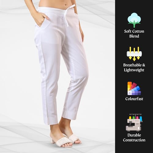 Image of TRASA Ultra Soft Cotton Regular and Plus 8 Colour Cotton Pants for Womens and Girls - Available Sizes : M,L,XL,2XL,3XL,4XL,5XL