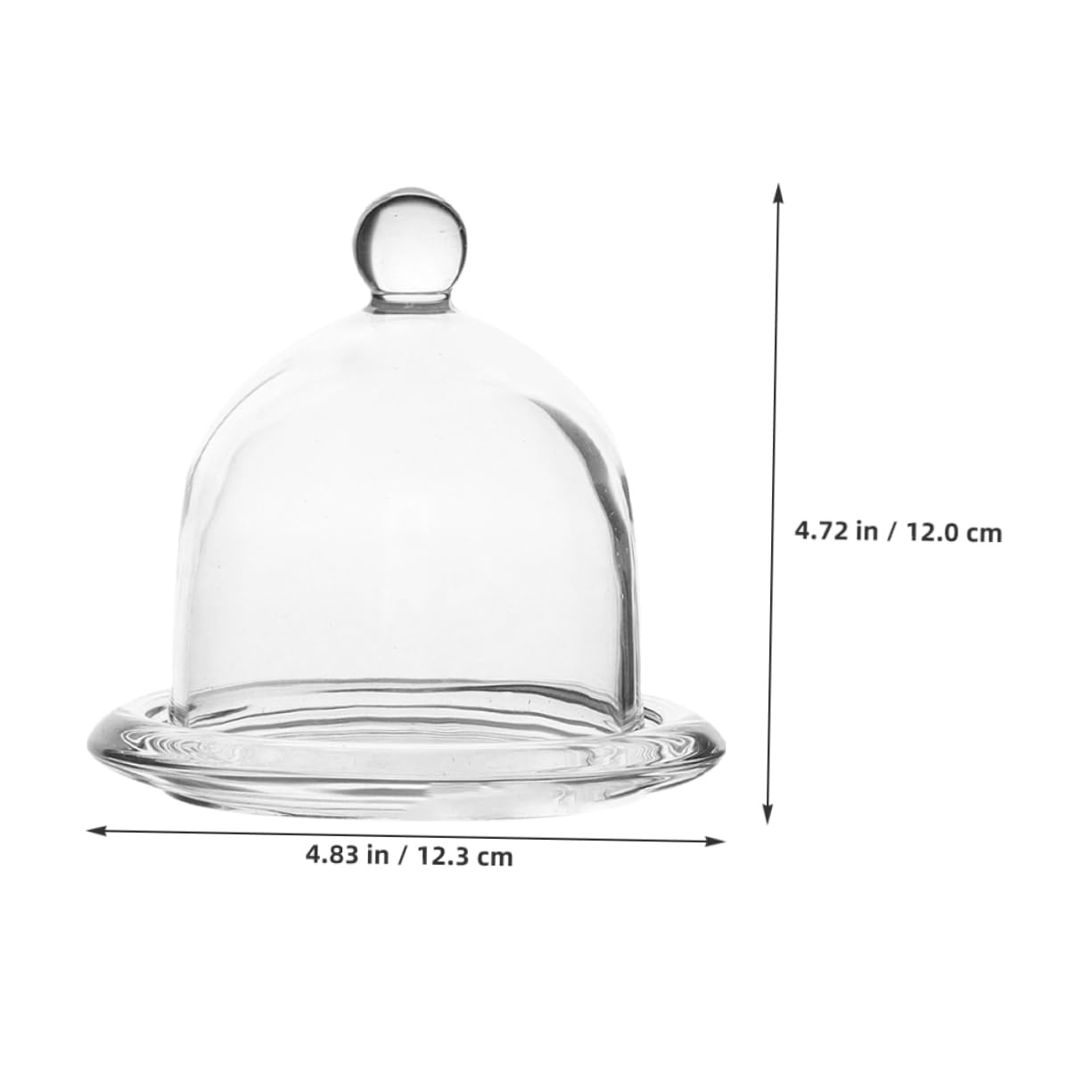 NOLITOY Glas Kuchenplatte mit Deckel 2 Stück, Haube für Dessert