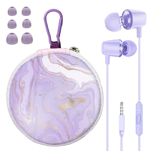 Teens Wired Earbuds with Case, 3.5mm Headphones for School...