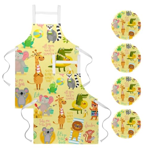 Lot de 2 tabliers de cuisine avec 4 broches pour restauration et bistrot