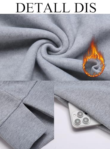 IN'VOLAND Womens Plus Siz Sweatshirts Soft Long Sleeve Casual Crewneck Sweaters Fleece Winter Pullover Tops with Pocket Grey