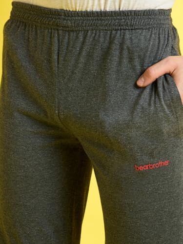 Image of bearbrother Men's Regular Fit Solid Trackpants