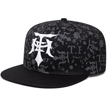 Men's 3D Embroidered Flat-top Baseball Cap Hip-Hop Street Dance Hat Snapback Cap