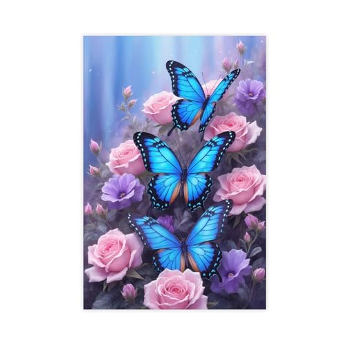 HAPPY HUGS Dreamy Pastel Flowers And Butterflies Canvas Posters Are