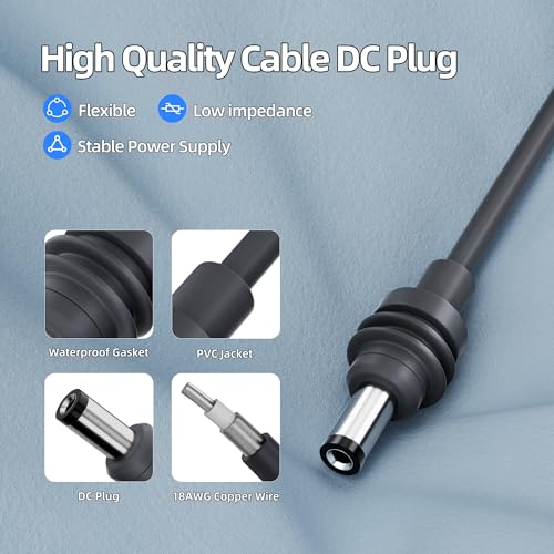 Image of EAZUSE Starlink Mini Battery Power Cable 16.4FT /5M, Starlink Mini 12-24V Battery Adapter O-Ring Power Cable with Fuse and Switch, Ideal for Camper /RVer Plug and Play