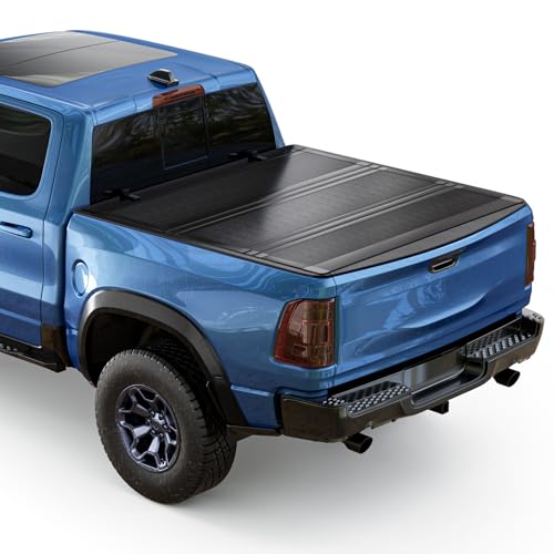 Tono King Low Profile Flip Up Truck Bed Tonneau Cover for 2009-2026 Dodge Ram 1500 6' 4" Bed Without Ram Box (76.3")