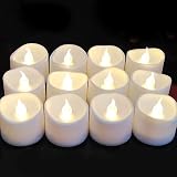 Anziner Flickering Flameless Led Tealight Candles with Timer, 6 Hours On and 18 Hours Off in 24 Hour