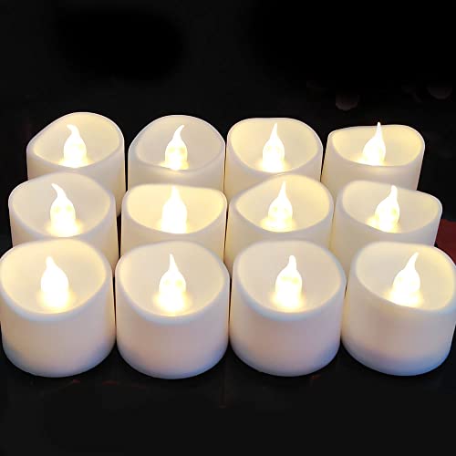 Image of Flickering Flameless Led Tealight Candles with Timer, 6 Hours On and 18 Hours Off in 24 Hours Cycle Automatically Battery Votive Candles for Home Decoration,12 Pack,Warm White