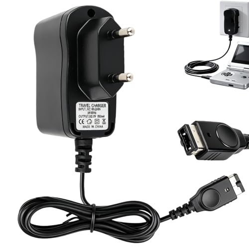 Chargeur Compatible Avec NDS FAT Et Game Boy Advance SP, Adaptateur Secteur AC 100‑240V DC 5V 500mA Avec Câble De Charge 1,1 m Noir Pour Consoles NDS GBA SP, Chargeur De Voyage