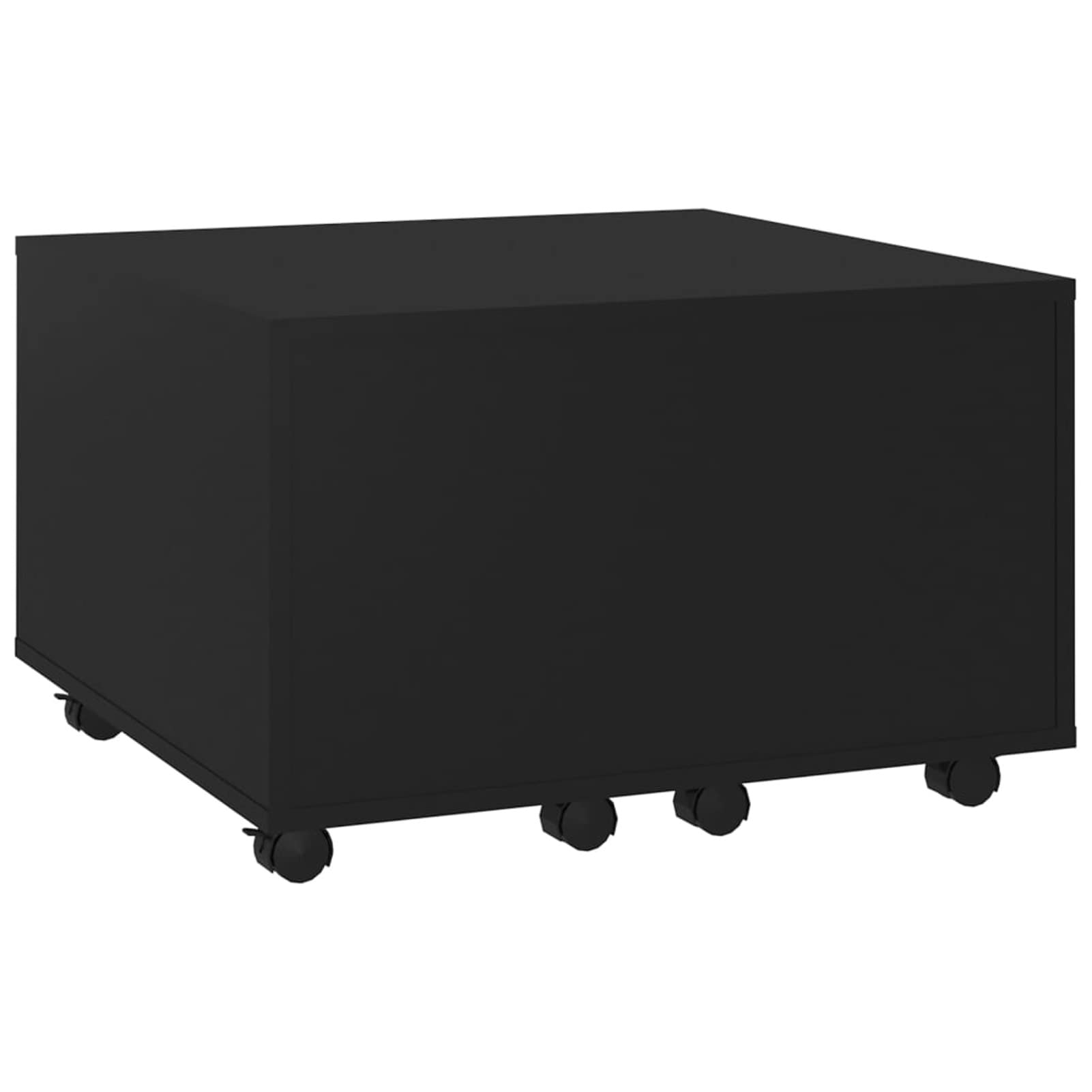 Homgoday Tavolino da caffè nero 60 x 60 x 38 cm, in legno ingegnerizzato, tavolino da tè per soggiorno, sala d'accoglienza degli ospiti, camera da letto e mobili da ufficio