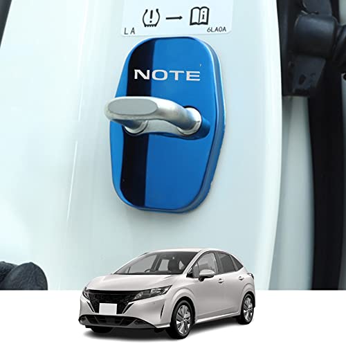 Kakash 日産専用ステンレスドアロックカバー 保護バックルカバー 防錆 ラッチストップ インテリアモールディング ステンレス スチールカースタイリング プ外装カスタムパーツ アクセサリー爪キズ防止 防止防塵 取り付け簡単 車種専用設計4点セット(ブルー