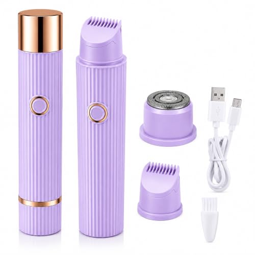 Depilador Elétrico Feminino 2 em 1 USB Recarregável Portátil para Rosto Pernas Axilas Virilha e Corpo Aparador Removedor de Pelos Compacto para Uso Diário Cuidados Pessoais com Limpeza Fácil e Prática