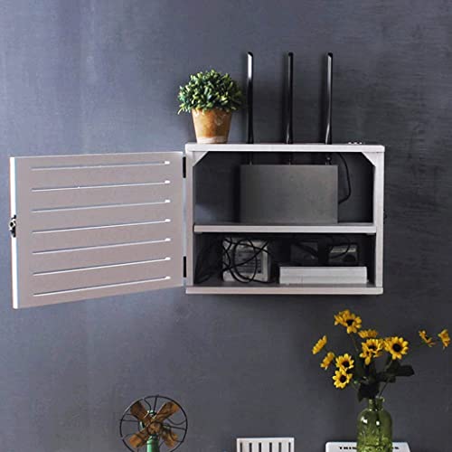 Boîte de rangement pour routeur WiFi et couvercle multimédia mural 45 cm - 4