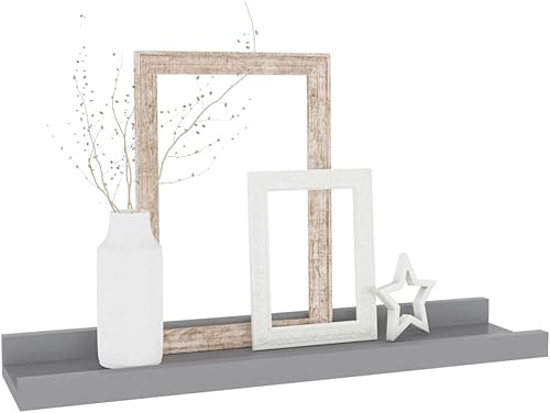 Miniatura 4 de Estantes de oficina, estantes de baño, estantes de almacenamiento, 4 unidades, color gris, 15.7 x 3.5 x 1.2 pulgadas, adecuados para decoración de