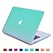 Lightning Power – Fade to White Matte Carrying Hard Shell Case for Macbook Air 13.3” A1466 & A1369 (Turquoise Blue)