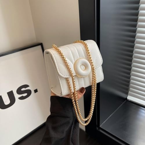 ZYMIADOU Quilted Crossbody Purse With Convertible Chain Strap Handbag Flap Shoulder Bag For Girl Dating Work Daily For Women Quilted Flap With Strap Trendy Crossbody
